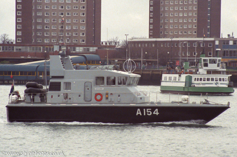 Photograph of the vessel XSV Explorer pictured in Portsmouth Harbour on 4th March 1989