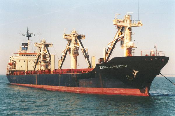 Photograph of the vessel  Express Pioneer pictured in the Thames Estuary on 12th May 2001