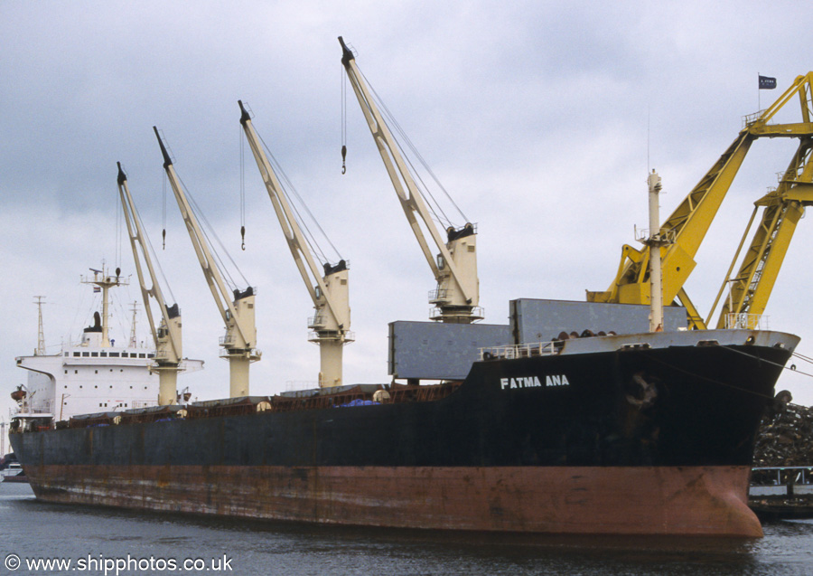 Photograph of the vessel  Fatma Ana pictured in Aziehaven, Amsterdam on 16th June 2002