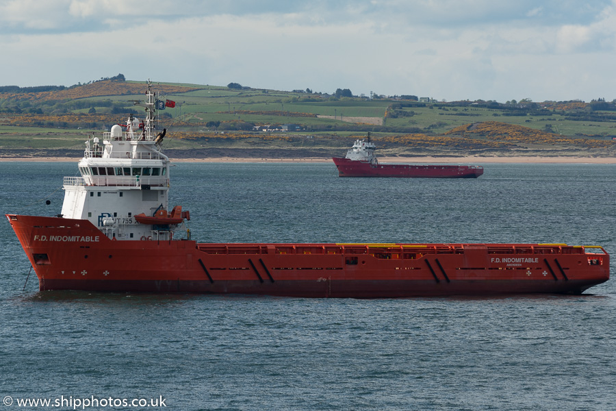  F.D. Indomitable pictured at anchor in Aberdeen Bay on 17th May 2015