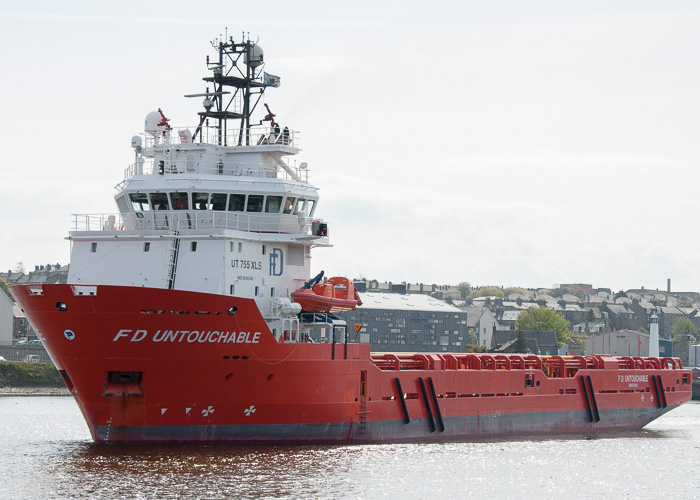 Photograph of the vessel  F.D. Untouchable pictured departing Aberdeen on 3rd May 2014