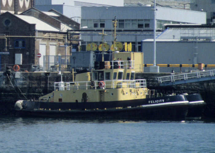 Photograph of the vessel RMAS Felicity pictured in Devonport Naval Base on 6th May 1996