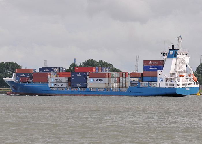 Photograph of the vessel  Fenja pictured approaching Rotterdam on 24th June 2012