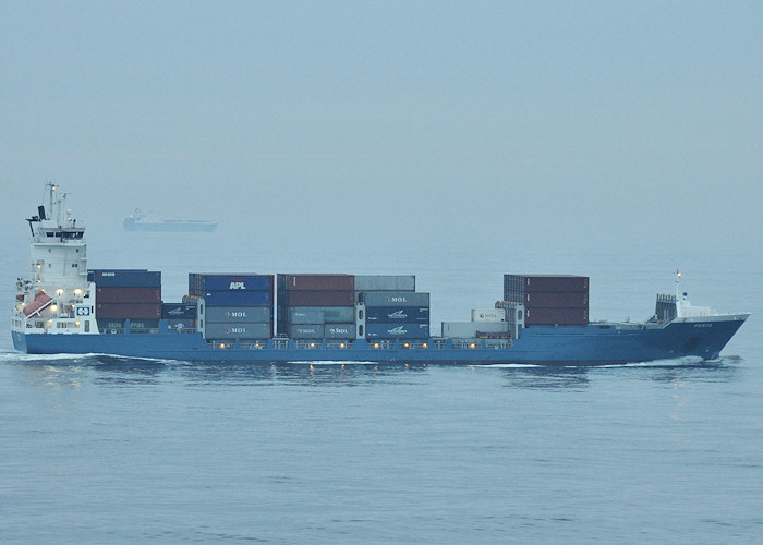 Photograph of the vessel  Fenja pictured departing Rotterdam on 26th June 2012