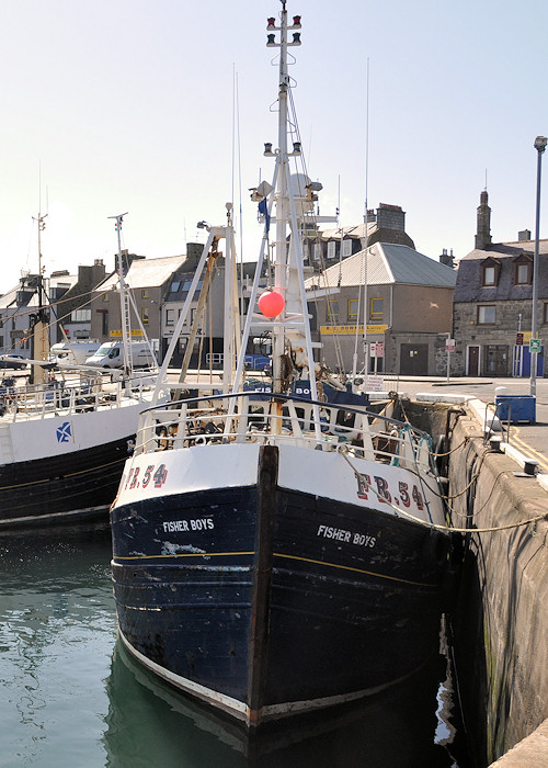 Photograph of the vessel fv Fisher Boys pictured at Fraserburgh on 15th April 2012