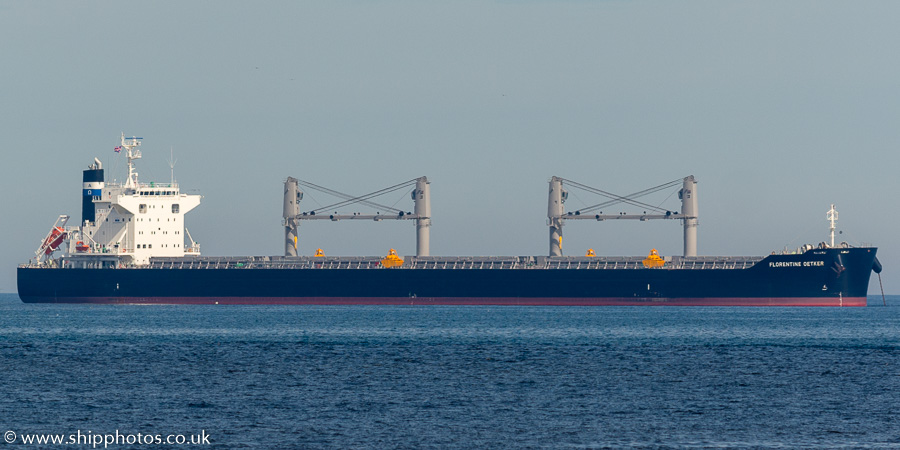 Photograph of the vessel  Florentine Oetker pictured at anchor off Tynemouth on 27th August 2017