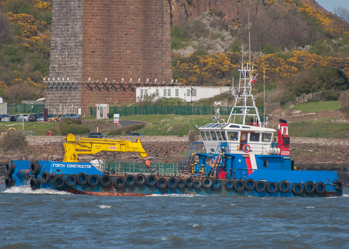 Photograph of the vessel  Forth Constructor pictured at Queensferry on 20th April 2014