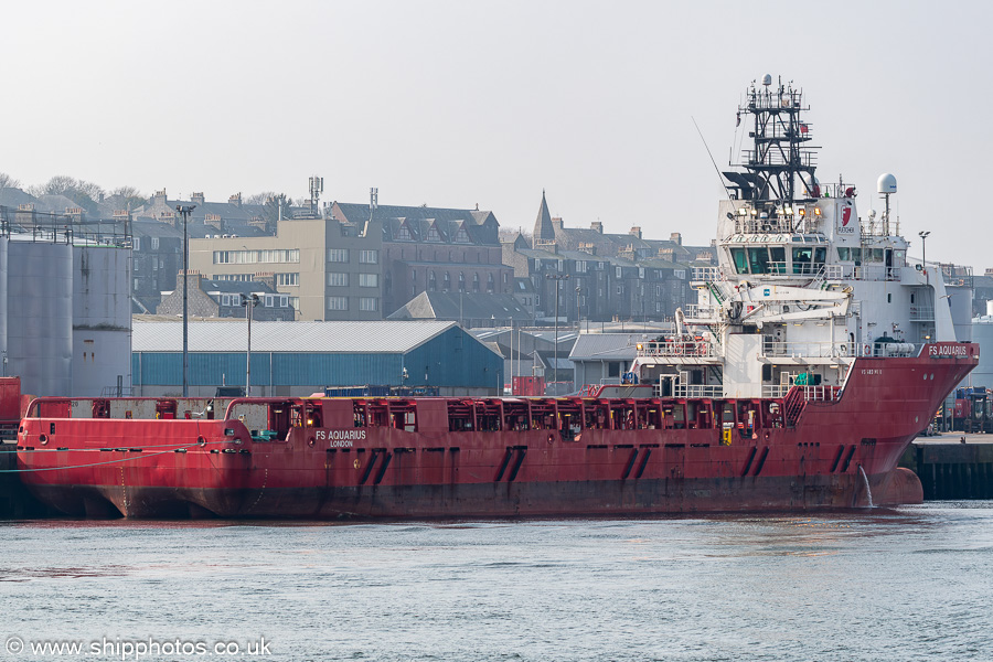 Photograph of the vessel  FS Aquarius pictured at Torry Quay, Aberdeen on 21st March 2025