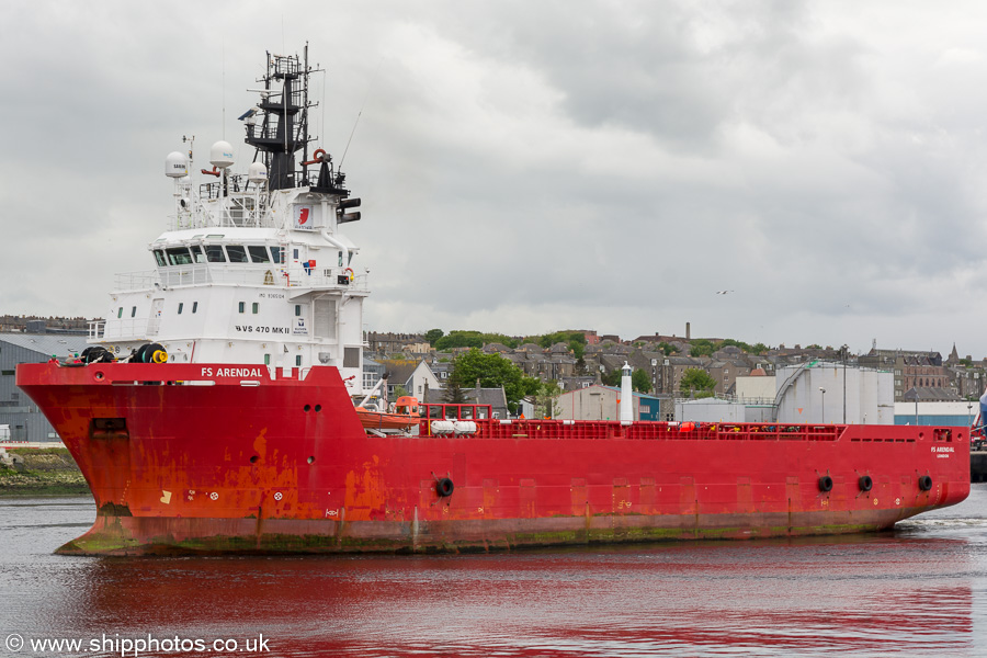  FS Arendal pictured departing Aberdeen on 28th May 2019