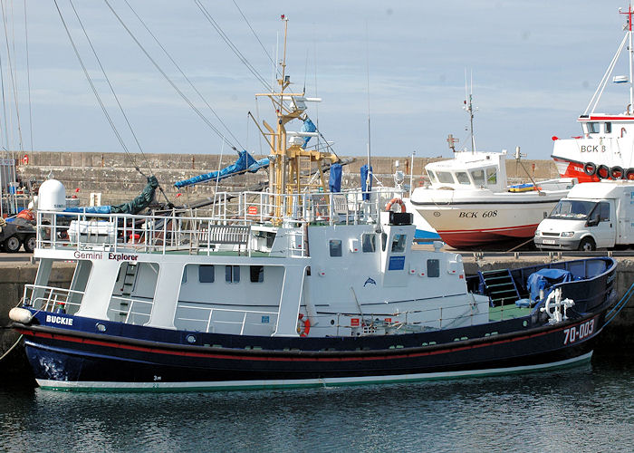 Photograph of the vessel  Gemini Explorer pictured at Buckie on 28th April 2011