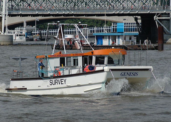 Photograph of the vessel rv Genesis pictured in London on 11th June 2009