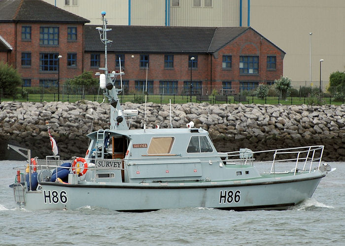 Photograph of the vessel HMSML Gleaner pictured on the River Mersey on 31st July 2010