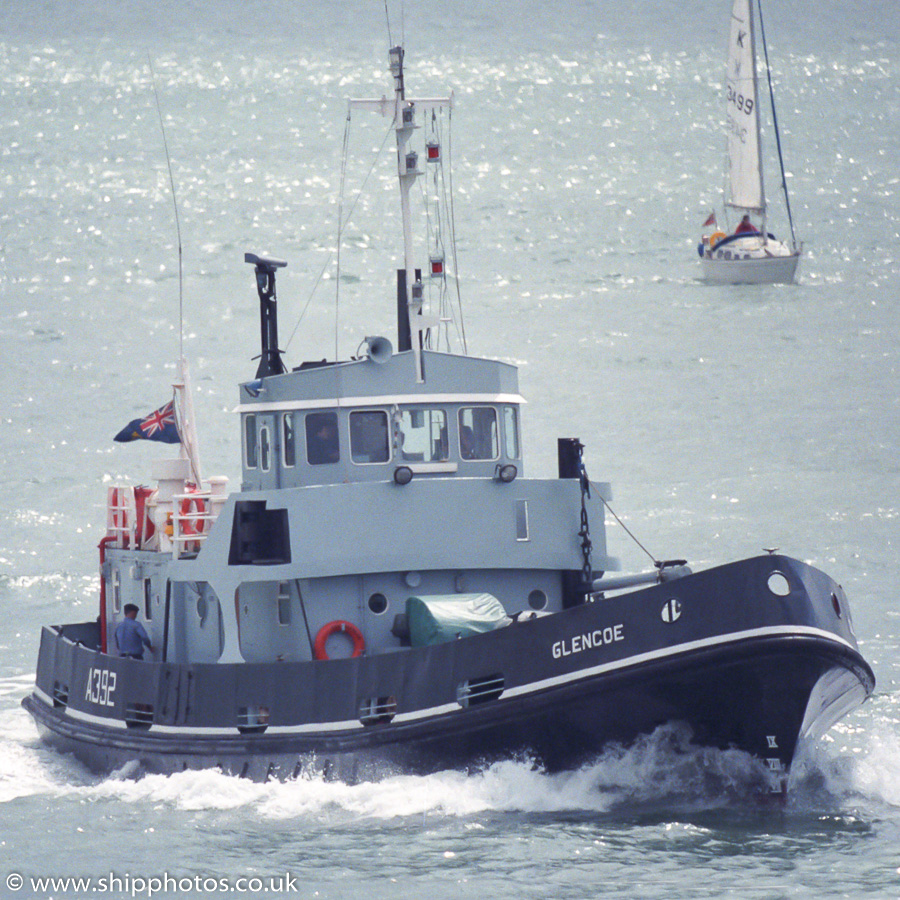 XSV Glencoe pictured approaching Portsmouth Harbour on 30th July 1989