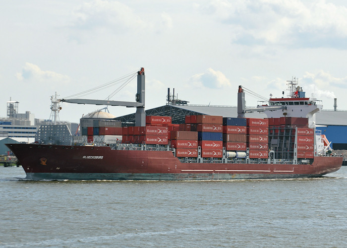 Photograph of the vessel  Gluecksburg pictured passing Vlaardingen on 24th June 2011