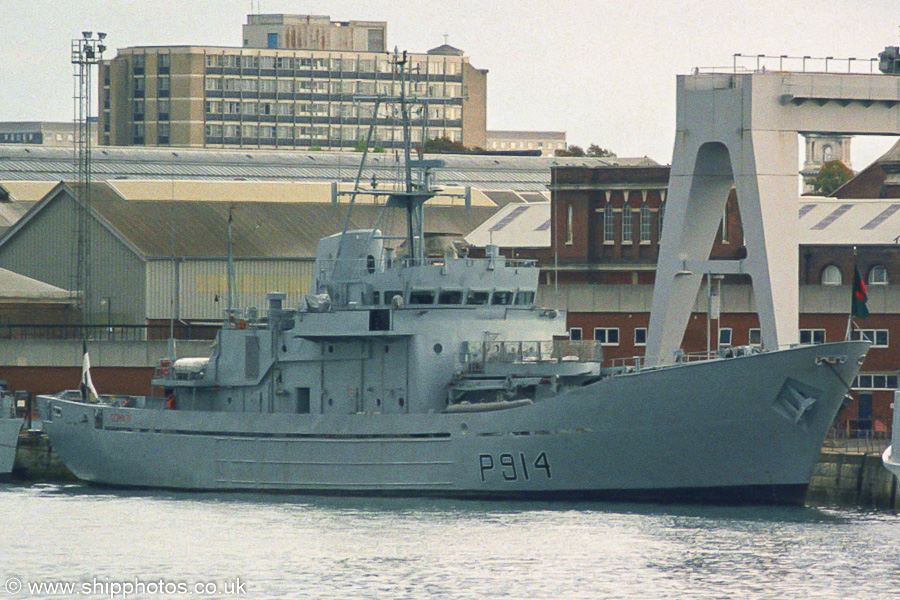 BNS Gomati pictured in Portsmouth Dockyard on 27th September 2003