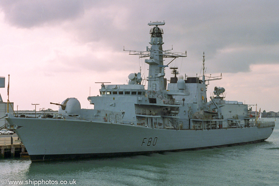 Photograph of the vessel HMS Grafton pictured in Portsmouth Naval Base on 27th September 2003