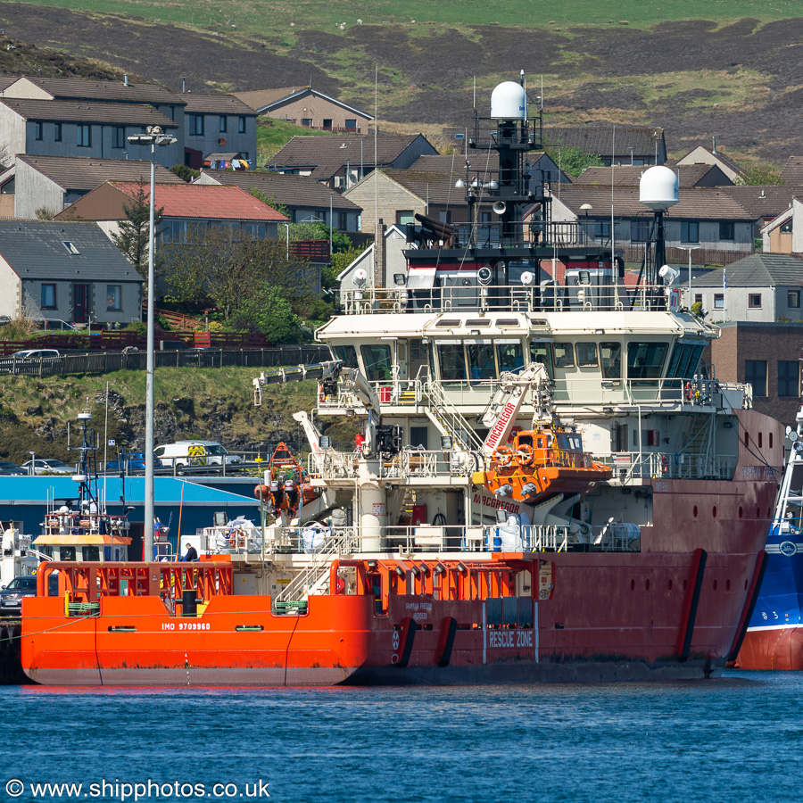 Photograph of the vessel  Grampian Freedom pictured at Lerwick on 19th May 2022