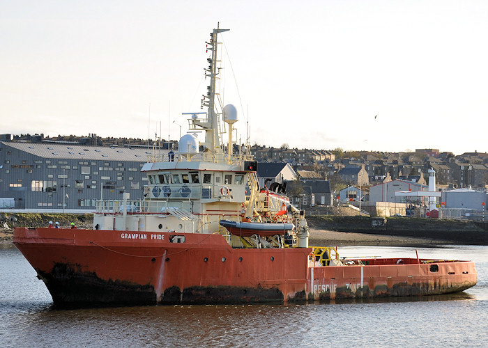 Photograph of the vessel  Grampian Pride pictured departing Aberdeen on 16th April 2012