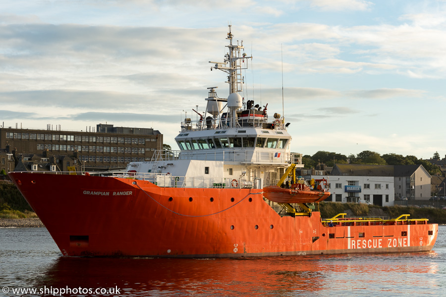 Photograph of the vessel  Grampian Ranger pictured departing Aberdeen on 18th September 2015