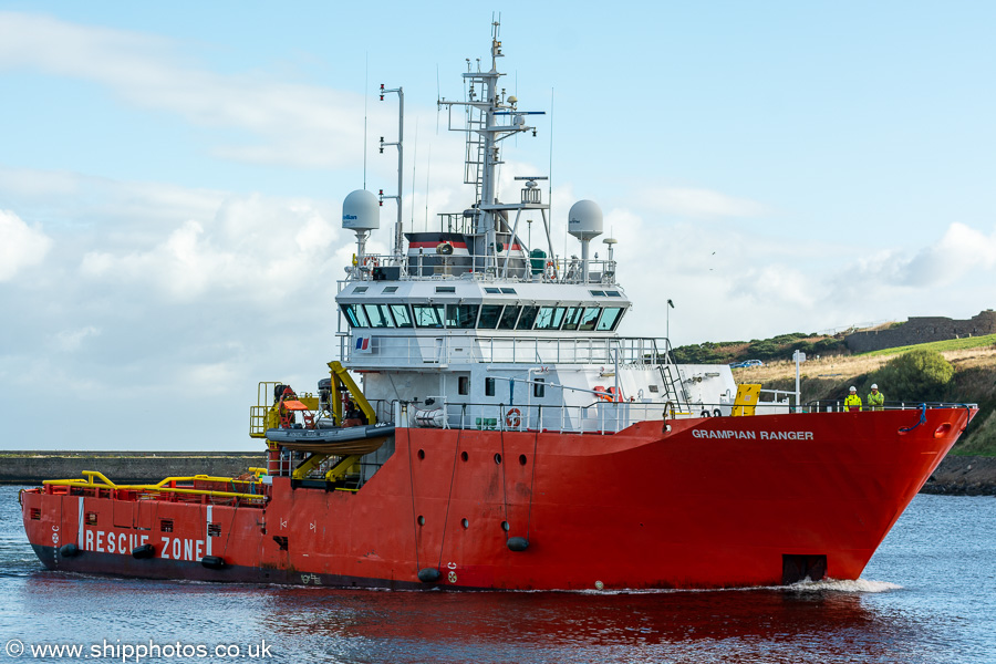 Photograph of the vessel  Grampian Ranger pictured arriving at Aberdeen on 15th October 2021