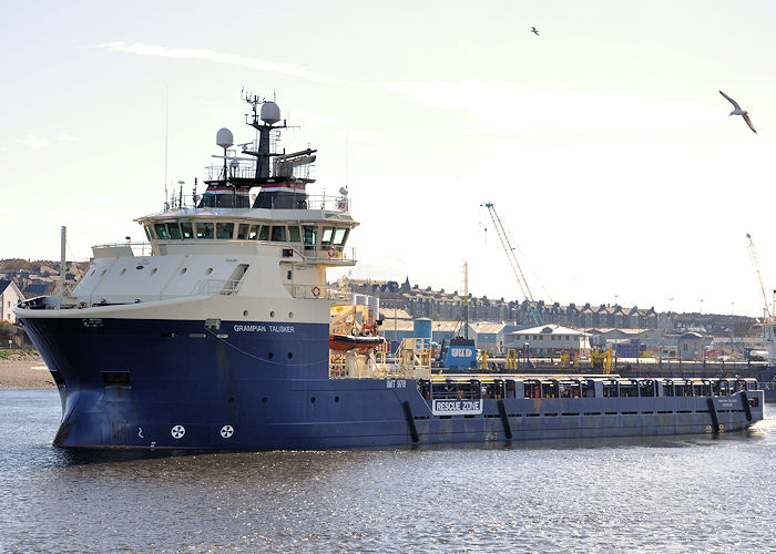 Photograph of the vessel  Grampian Talisker pictured departing Aberdeen on 6th May 2013