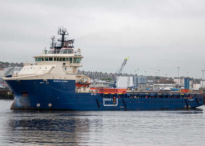 Photograph of the vessel  Grampian Talisman pictured departing Aberdeen on 14th June 2014
