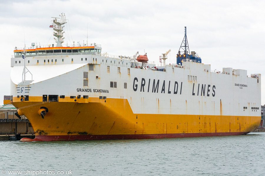 Photograph of the vessel  Grande Scandinavia pictured at Southampton on 8th July 2023