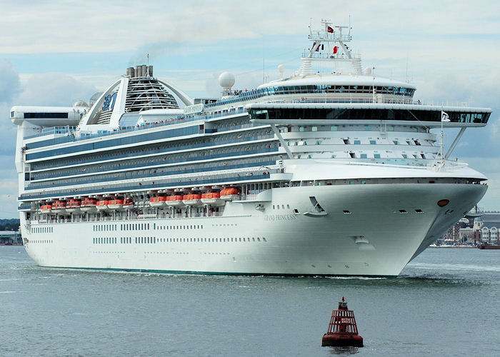 Photograph of the vessel  Grand Princess pictured departing Southampton on 13th June 2009