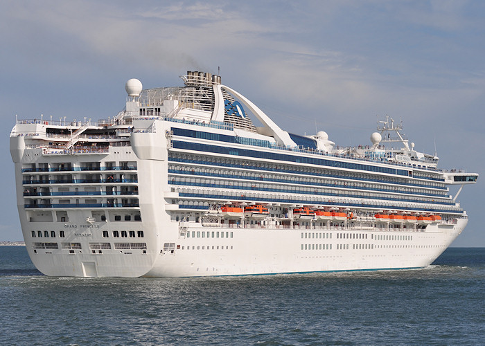 Photograph of the vessel  Grand Princess pictured departing Southampton on 6th August 2011