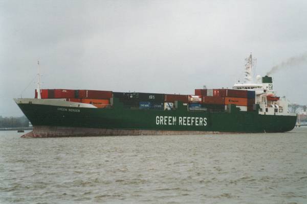 Photograph of the vessel  Green Bergen pictured departing Southampton on 20th January 1999