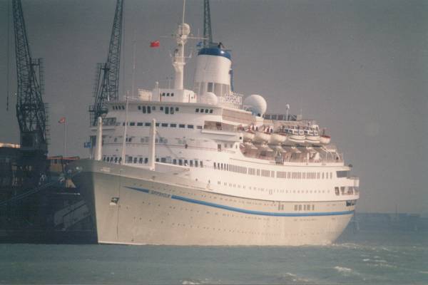 Photograph of the vessel  Gripsholm pictured in Southampton on 12th October 1996