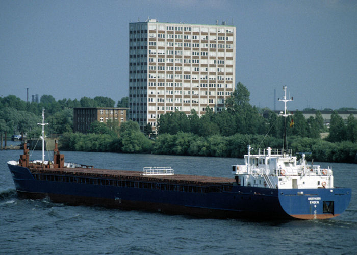 Photograph of the vessel  Groothusen pictured approaching Hamburg on 9th June 1997