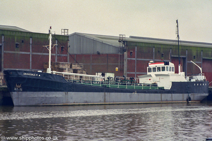 Photograph of the vessel  Grovedale H pictured in Albert Dock, Hull on 11th August 2002