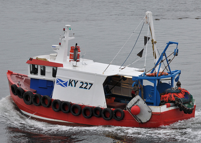 Photograph of the vessel fv Guide Me pictured departing James Watt Dock, Greenock on 3rd June 2012