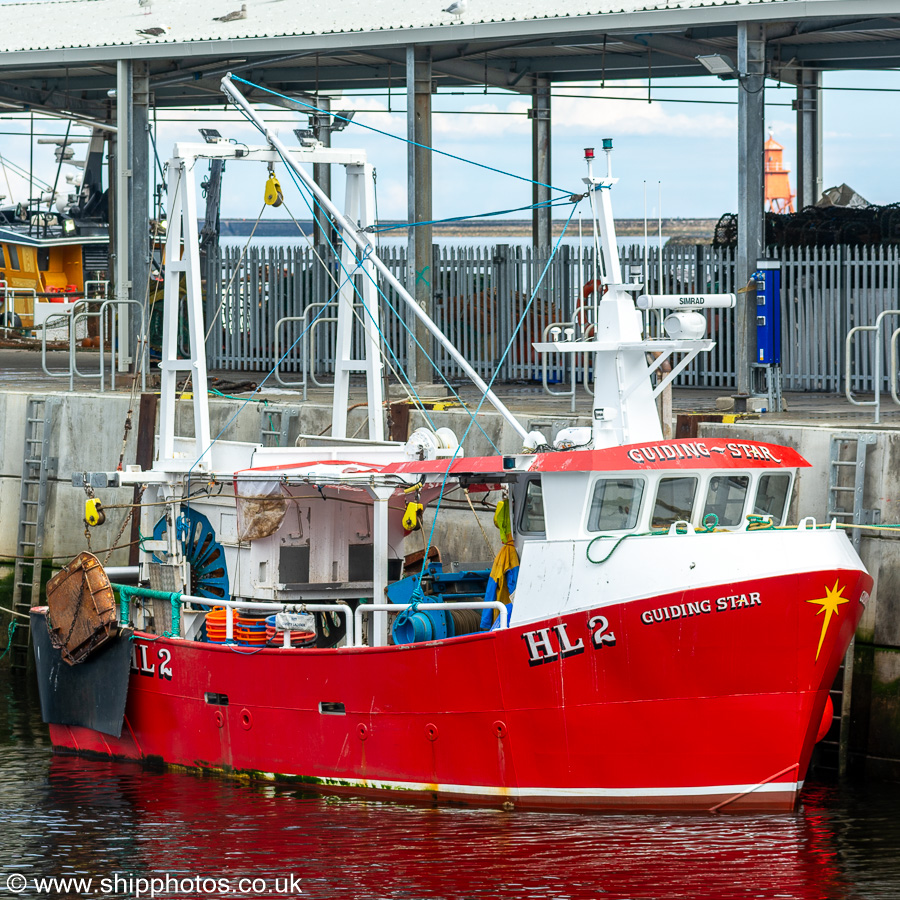 Photograph of the vessel fv Guiding Star pictured at the Fish Quay, North Shields on 27th August 2023