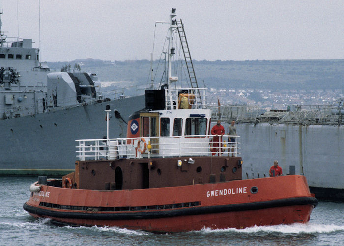 Photograph of the vessel  Gwendoline pictured in Fareham Creek on 13th July 1997