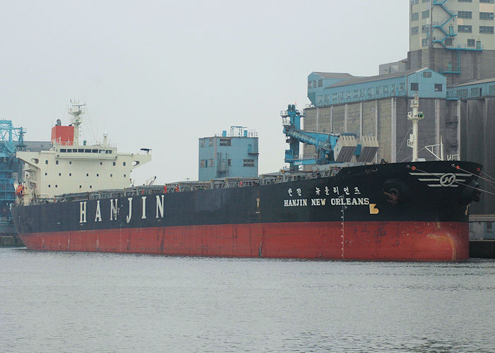 Photograph of the vessel  Hanjin New Orleans pictured in Liverpool Docks on 27th June 2009