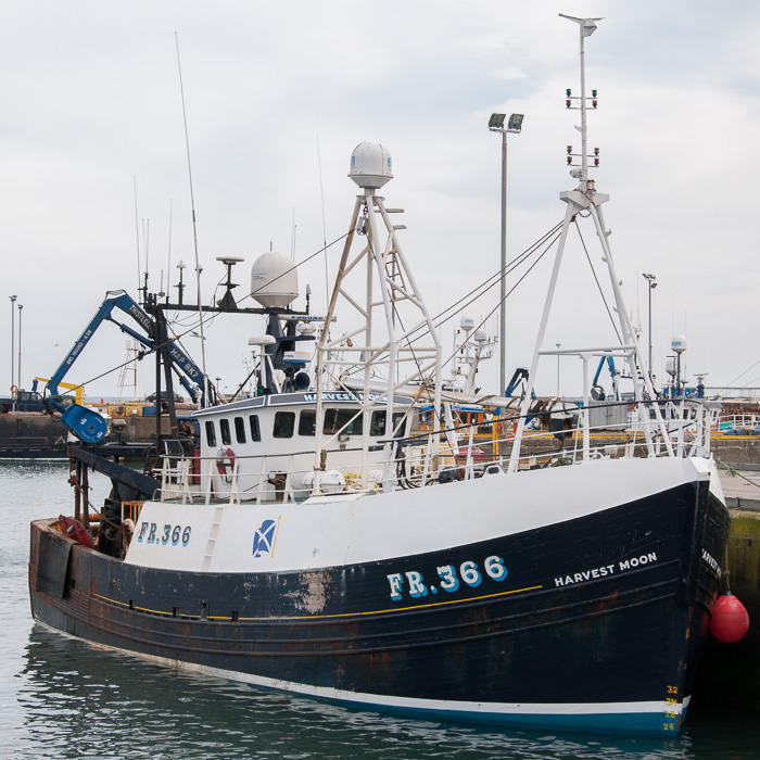 Photograph of the vessel fv Harvest Moon pictured at Fraserburgh on 5th May 2014