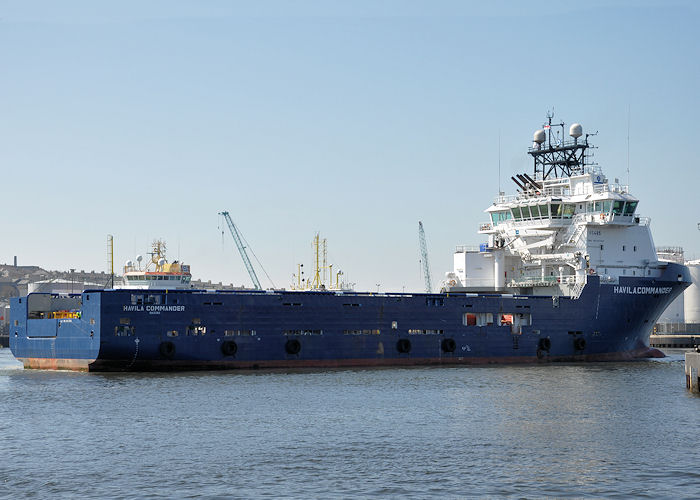  Havila Commander pictured arriving at Aberdeen on 7th May 2013