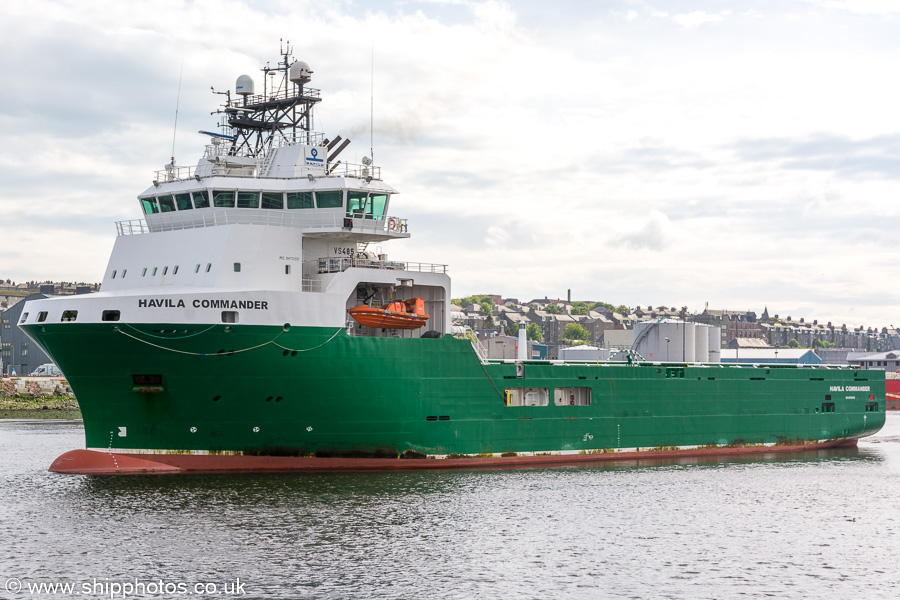  Havila Commander pictured departing Aberdeen on 29th May 2019