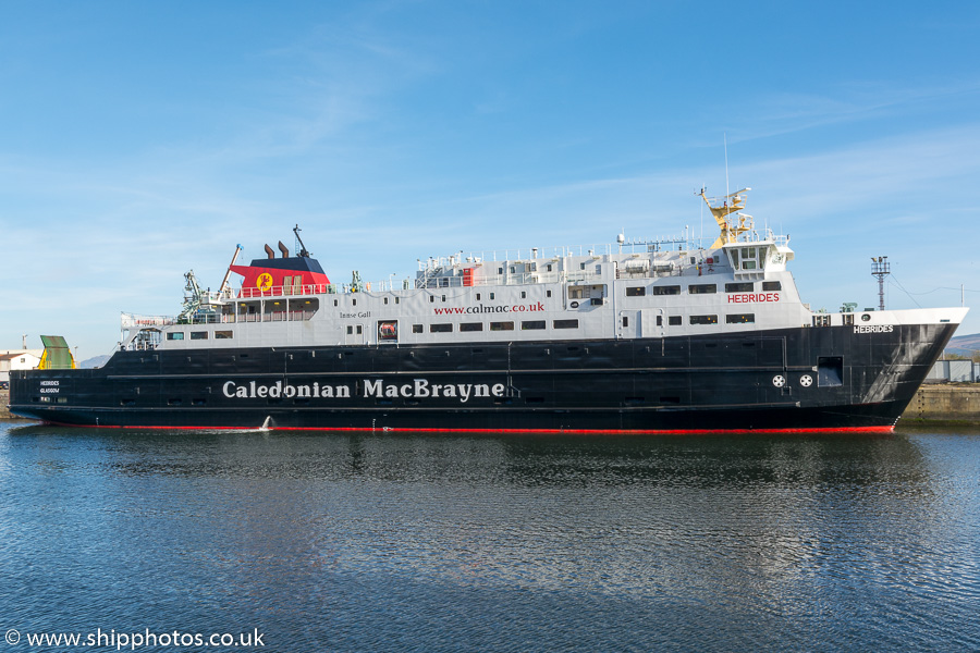 Photograph of the vessel  Hebrides pictured in James Watt Dock, Greenock on 27th March 2017