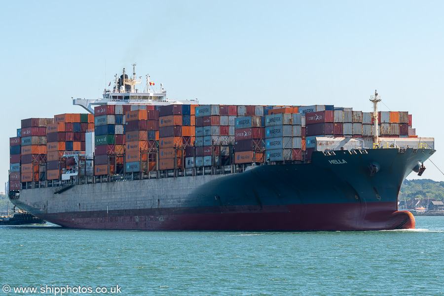Photograph of the vessel  Hella pictured arriving at Southampton on 28th April 2025
