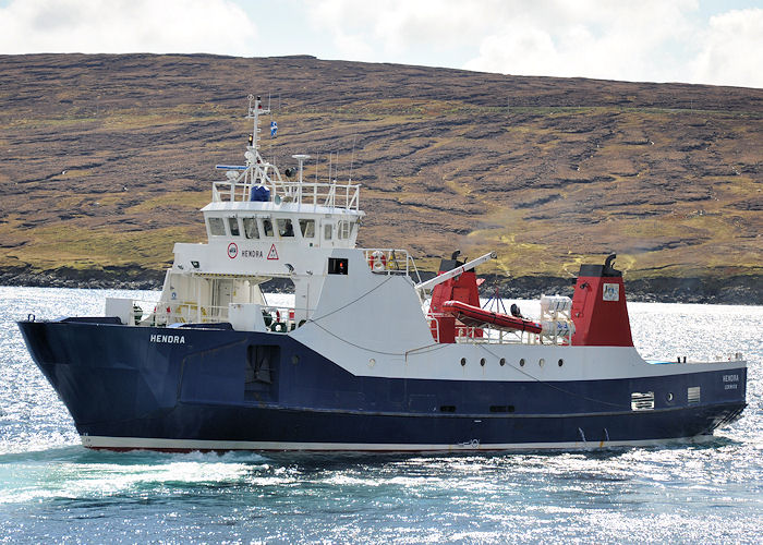 Photograph of the vessel  Hendra pictured at Laxo on 12th May 2013