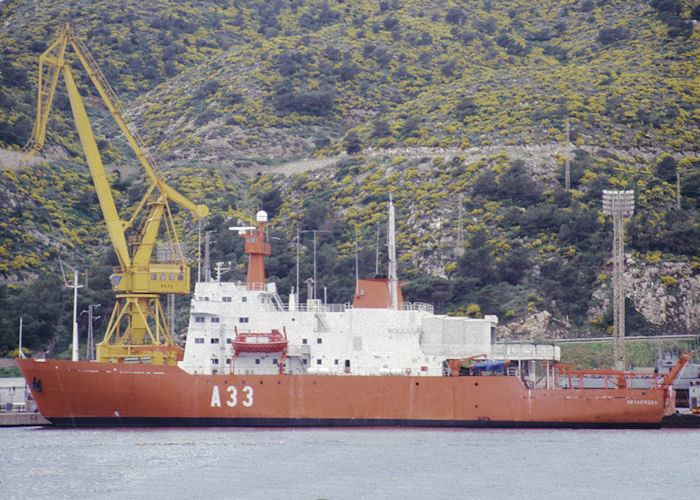 Photograph of the vessel SPS Hesperides pictured at Cartagena on 25th March 1991