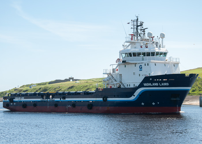 Photograph of the vessel  Highland Laird pictured arriving at Aberdeen on 9th June 2014