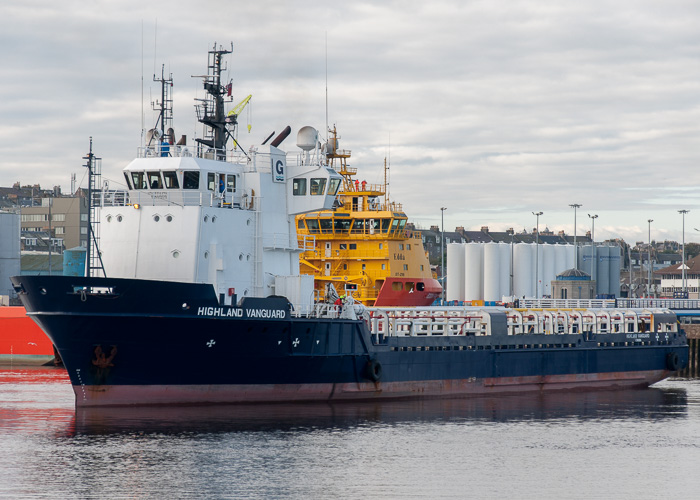  Highland Vanguard pictured arriving at Aberdeen on 12th October 2014