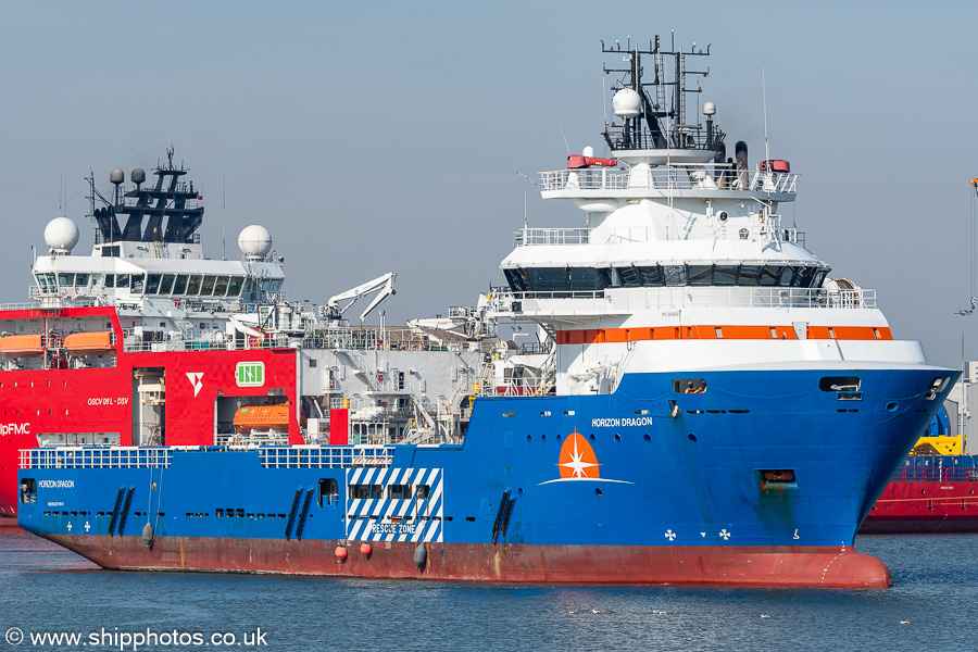 Photograph of the vessel  Horizon Dragon pictured at Aberdeen on 20th March 2025