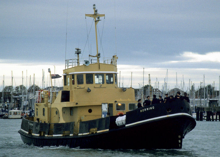 Photograph of the vessel RMAS Horning pictured in Portsmouth Harbour on 17th October 1997