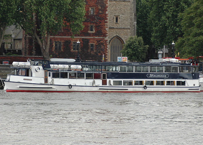 Photograph of the vessel  Hurlingham pictured in London on 11th June 2009