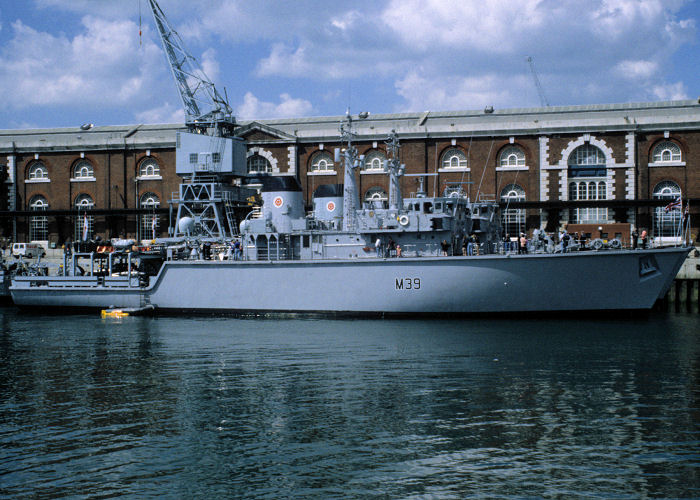 Photograph of the vessel HMS Hurworth pictured in Portsmouth Naval Base on 29th May 1994